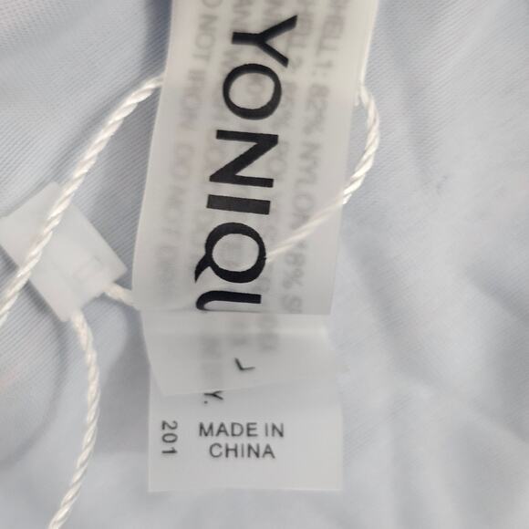 Yonique Women's Blue Blouson Tankini Set Side Shirred Boy Shorts Size L NWT - Picture 12 of 16